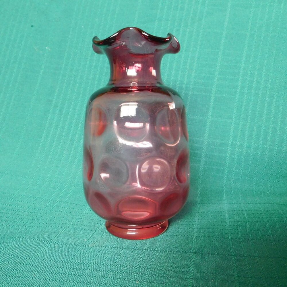 Exquisite Cranberry Glass vase near mint condition